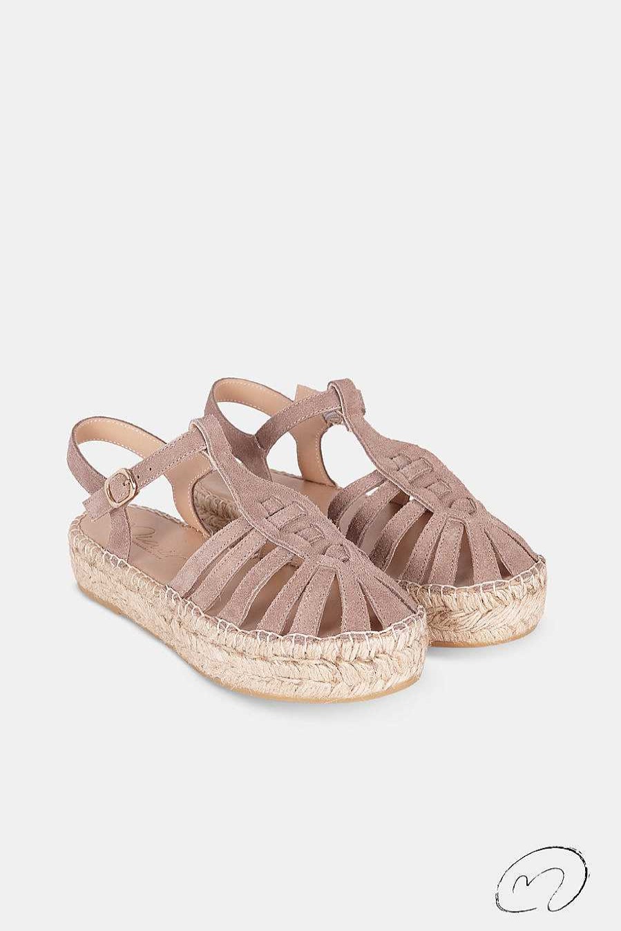 Laro Sandalias Plataforma | Marga Ante Taupe 3,5Cm