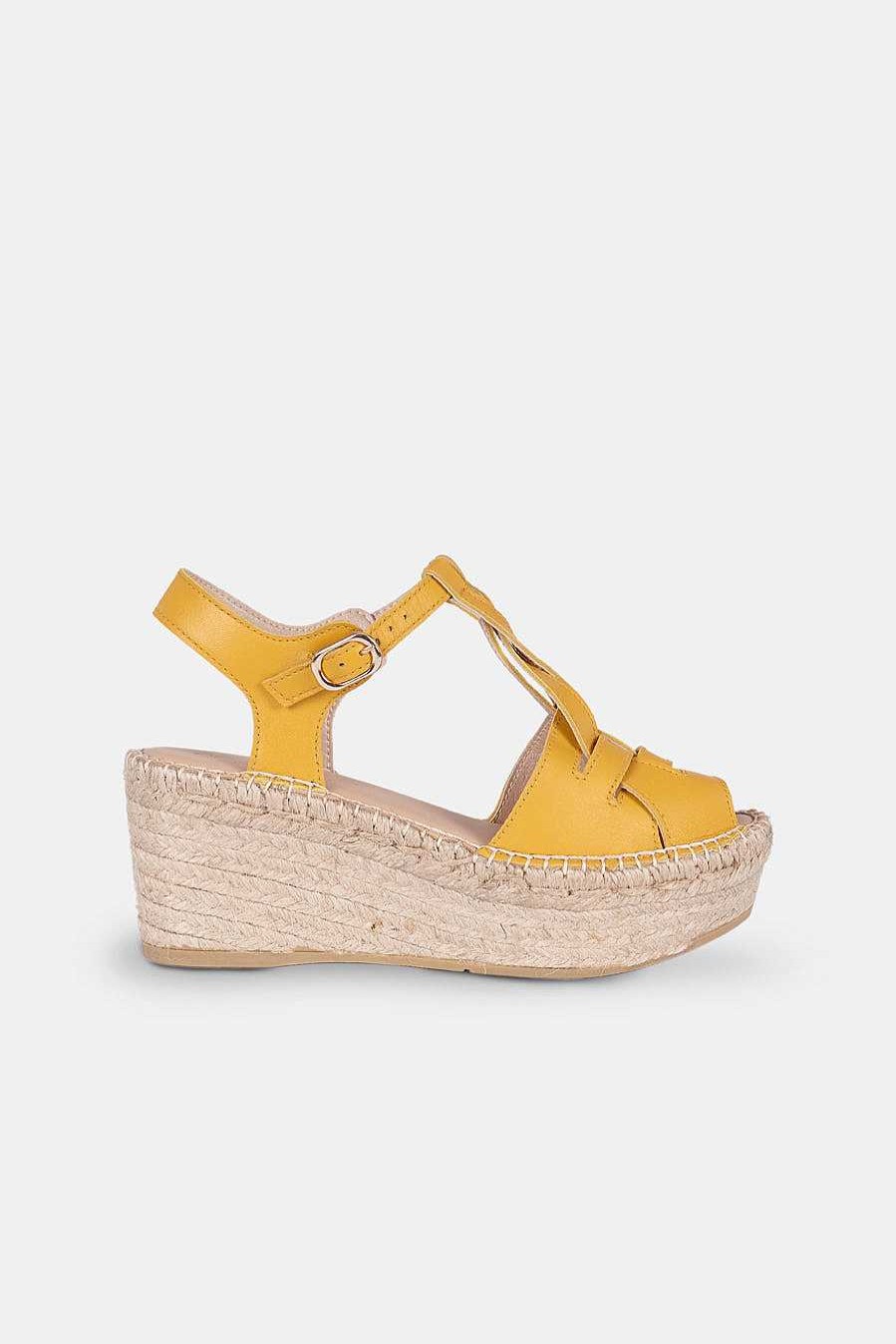 Laro Sandalias Plataforma | Tropea Mostaza 7Cm