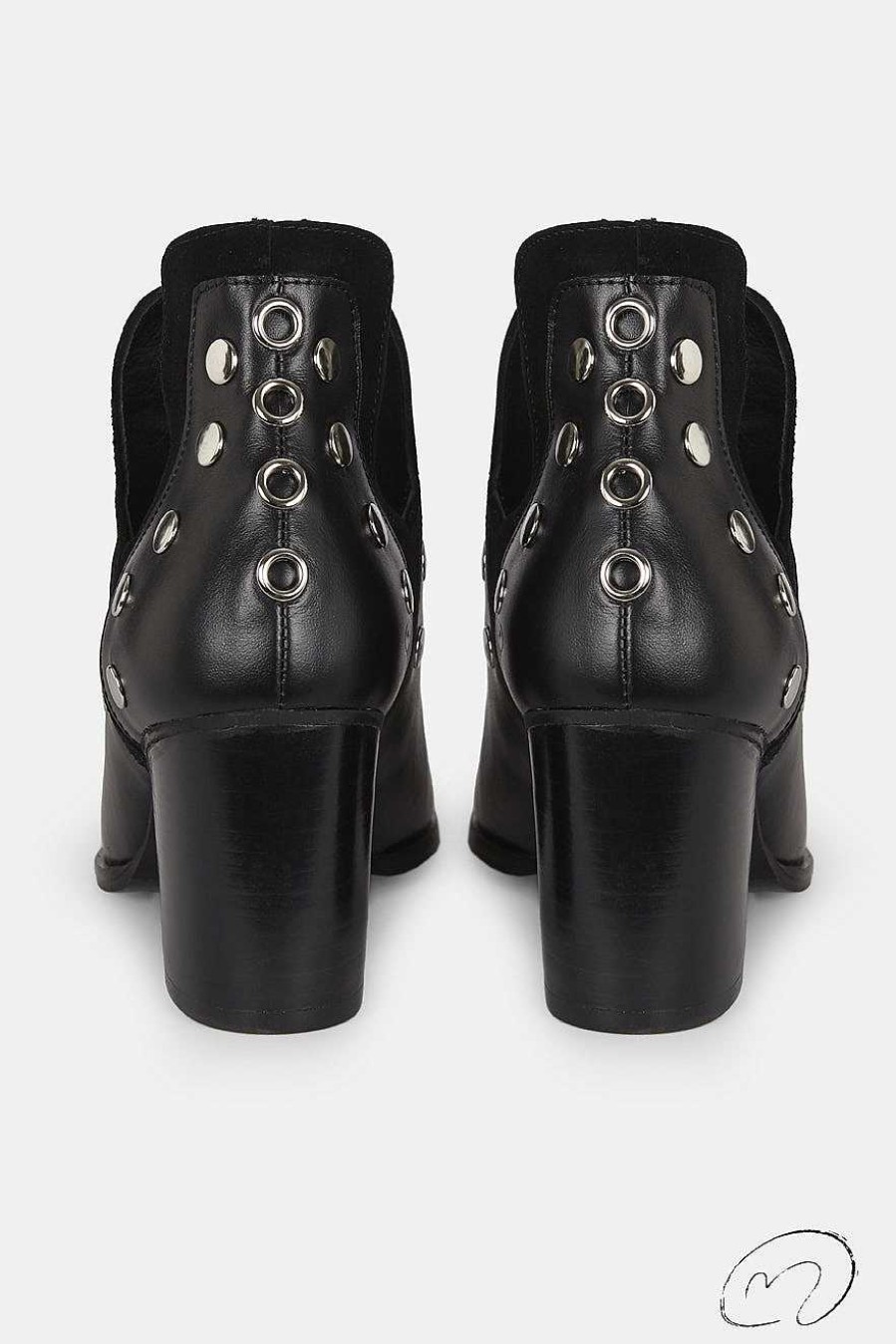 Cuadrado Punky Boots | Punky Boots Negras Con Tacon 7Cm