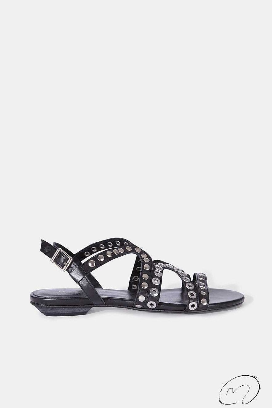 Micuir Sandalias Planas | Punky Sandals Negro 1Cm