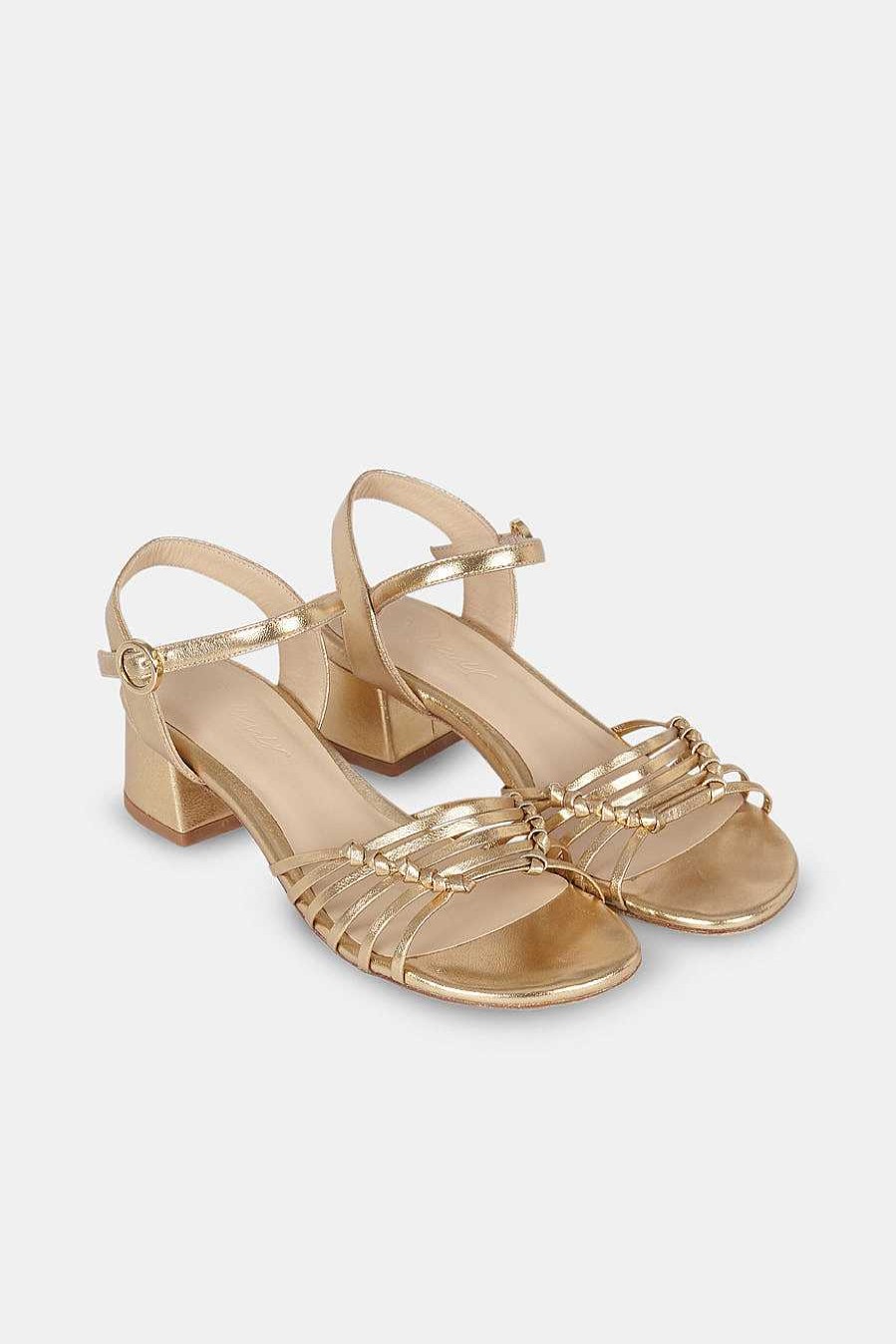 Micuir Sandalias Tacon Midi | Simona Oro 5Cm