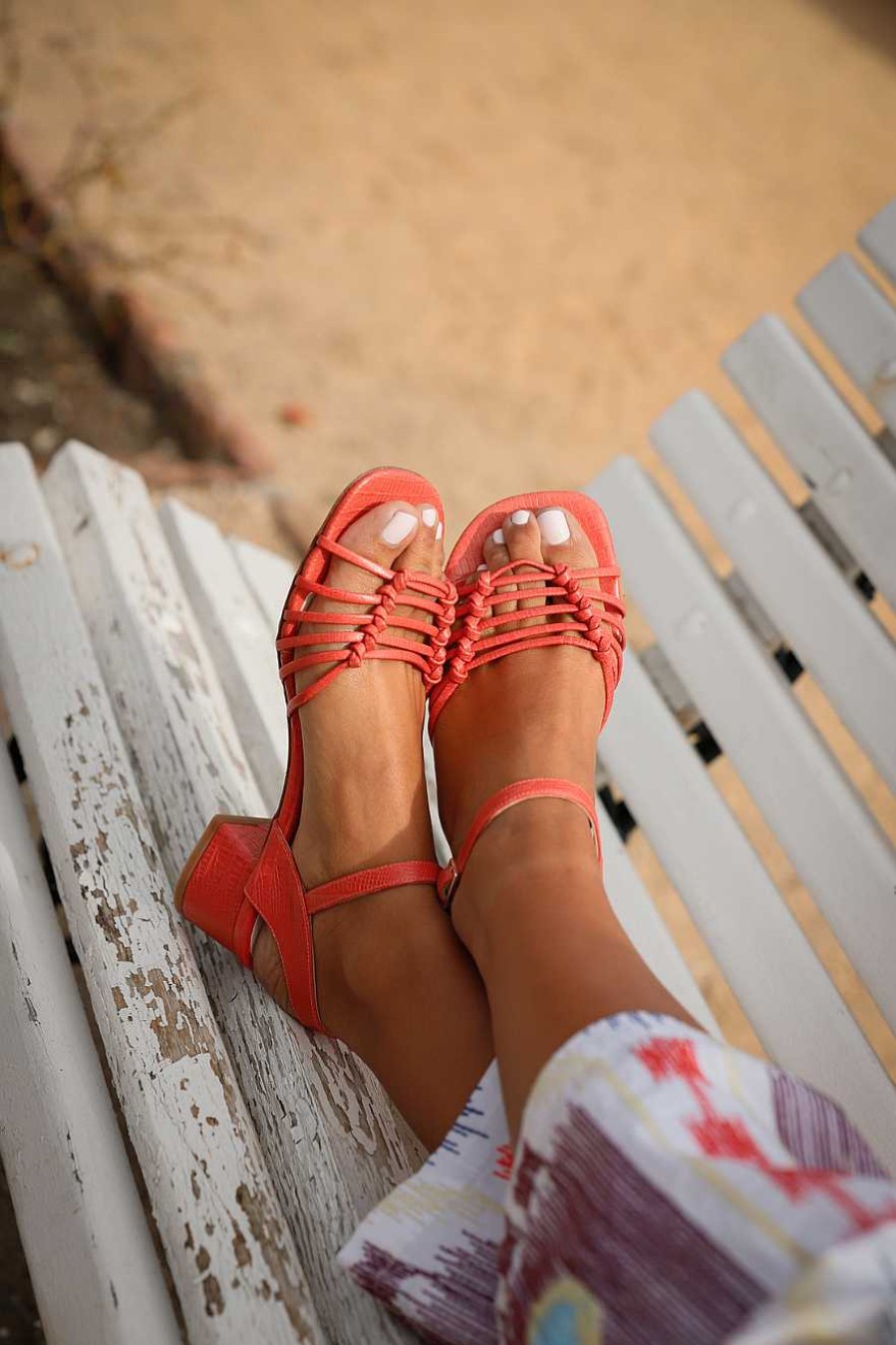 Micuir Sandalias Tacon Midi | Simona Coral 5Cm