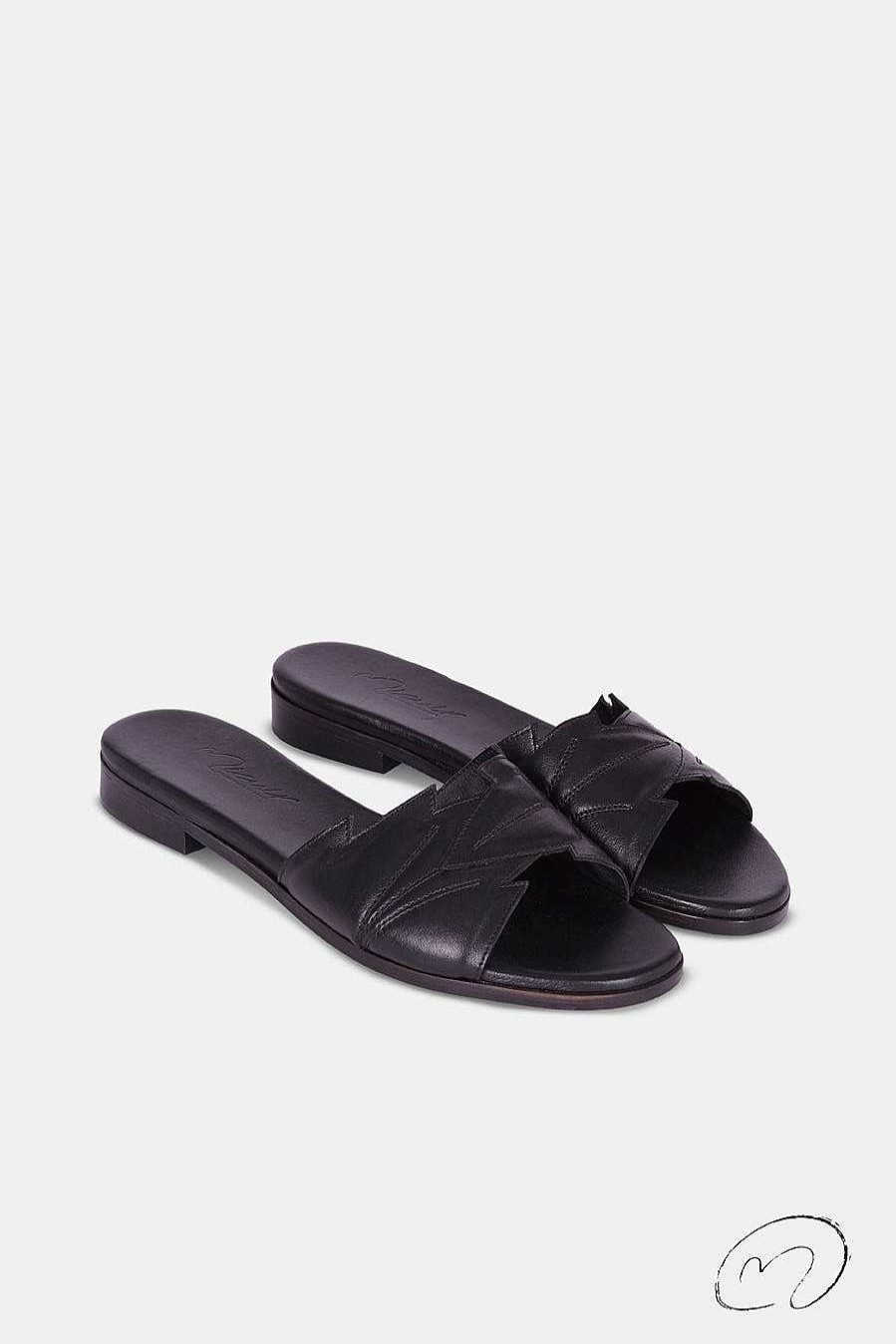 Micuir Sandalias Planas | Cleo Negro 2Cm