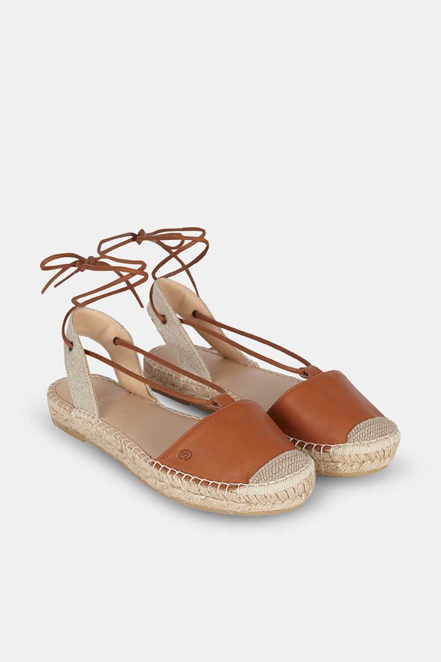 Laro Sandalias Esparto | Fornells Cuero 2Cm