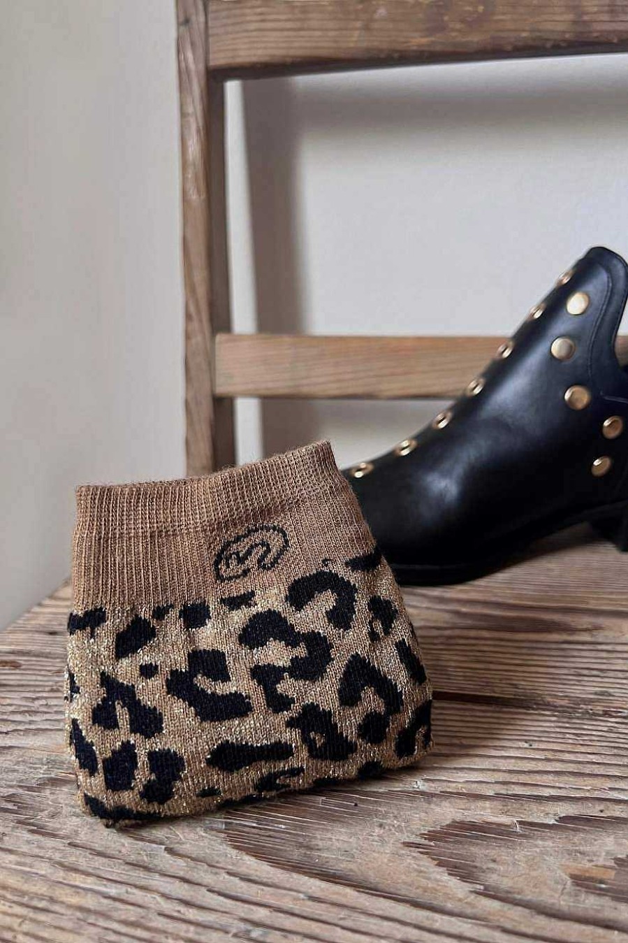 Micuir Calcetines | Calcetines Leopardo Glitter Dorado Y Negro