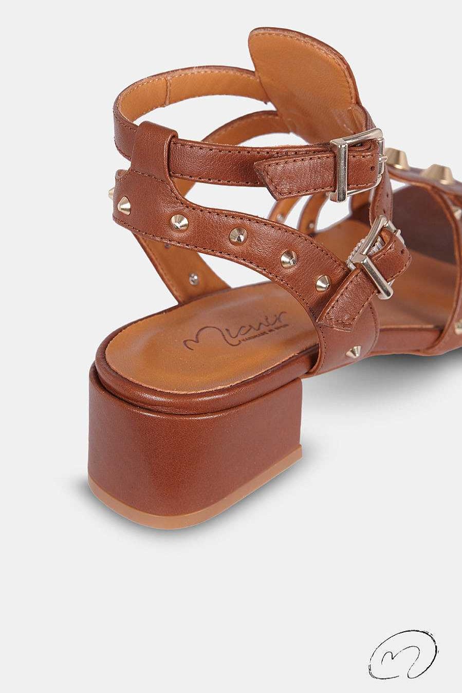 Micuir Sandalias Tacon Midi | Belen Cuero 4Cm