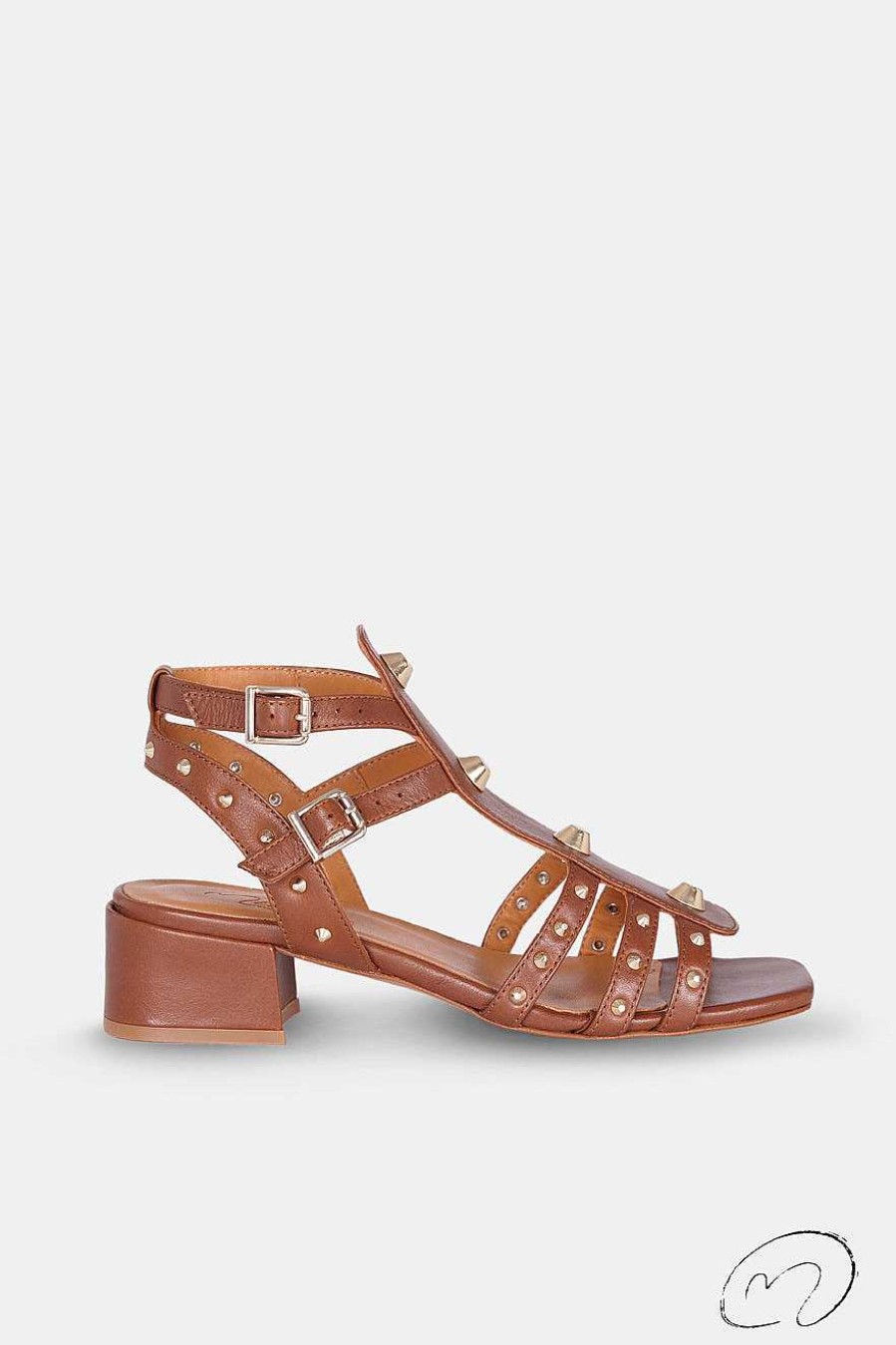 Micuir Sandalias Tacon Midi | Belen Cuero 4Cm